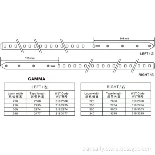 Rapier Loom Tapes for Gamma190/Gamma/Gamma9/ 190